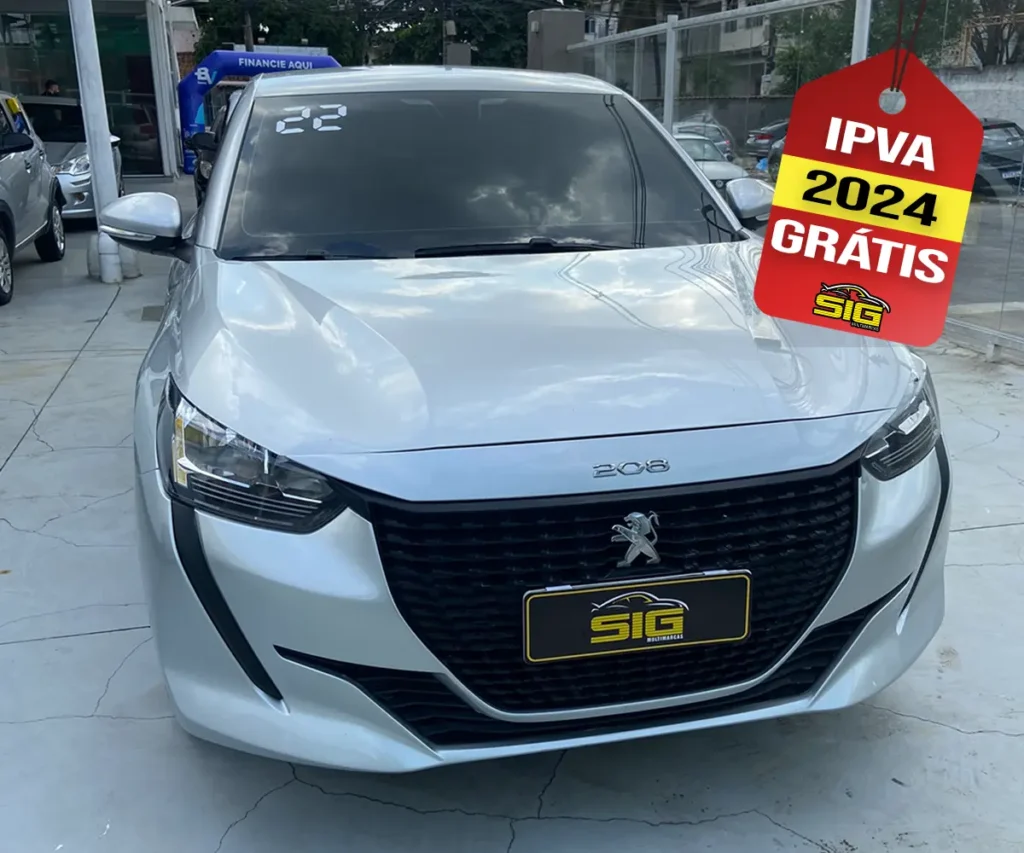 PEUGEOT 208 1.6 LIKE PK 2022 prata-IPVA1